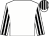 White, white & black striped sleeves, striped cap (Michael Buckley)