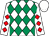 White & emerald green diamonds, white sleeves, red diamonds, white cap (Michael J Mulligan & Patrick G Walsh)
