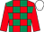 Red & emerald green check, red sleeves, white cap (Cornelius O'Connor)