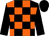 Black and orange check, black sleeves and cap (Mr Eric Gadsden)