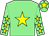 Light green, yellow star, light green sleeves, yellow stars, light green cap, yellow star (Mr Carl Moore)