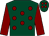 Dark green, maroon spots, sleeves and spots on cap (Cherry Garth Racing)