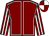 Maroon, white seams, striped sleeves, quartered cap (Mr D G Savala)