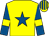 Yellow, royal blue star, royal blue sleeves, yellow armlet, yellow & royal blue striped cap (Sultan Ali)