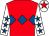 Red, royal blue triple diamond, white sleeves, royal blue stars, white cap, red star (Mr J P Loveridge)