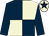 Dark blue and beige (quartered), dark blue sleeves, beige cap, dark blue star (Thistle & Rose Racing 1)