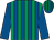 Royal blue and emerald green stripes, royal blue sleeves (Mr Brian P Donovan)