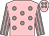 Pink, grey spots, grey and pink striped sleeves (Ms Clare Salmon)