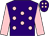 Purple, pink spots, pink sleeves, pink spots on cap (David K Kelly)