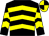 Black & yellow chevrons, quartered cap (Calumet Farm)