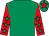 Emerald green, red sleeves, emerald green stars, emerald green cap, red star (Mr B P McGuire)