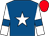 Royal blue, white star, white sleeves, royal blue armlets, red cap (Essex Racing Club Et Al)