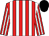 Cardinal red and white stripes, black cap (Mr Norman Carter)