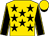 Gold, black stars, black sleeves, gold seams, gold cap, black peak (Messrs J M D S Soares & T Spies)