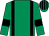 Emerald green, black braces and armlets, striped cap (Mrs Susan E Mason)