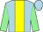 Light blue, yellow stripe, light green sleeves, light blue cap (Mr P J Byrne)