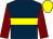 Dark blue, yellow hoop, maroon sleeves, yellow cap (Hawks And Doves Racing Syndicate)