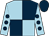 Light blue and dark blue (quartered), light blue sleeves, dark blue spots, dark blue cap (Aye Aye Partnership)