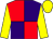 Red and purple (quartered), yellow sleeves, yellow cap (Brocade Racing)