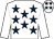 White, dark blue stars, white sleeves (The Goodman Partnership)