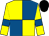 Royal blue & yellow quartered, yellow sleeves, royal blue armlet, black cap (Eddie Linehan Racing Club)