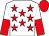 White, red stars, halved sleeves, red cap (Mr James Fletcher)
