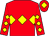 Red, yellow triple diamond, diamonds on sleeves, red cap, yellow diamond (Steve & Jackie Fleetham)