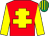 Red, yellow cross of lorraine & sleeves, emerald green & yellow striped cap (Martin G Burke)