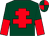 Dark green, red cross of lorraine, halved sleeves, dark green and red quartered cap (Mickleton Racing Club)