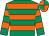 Emerald green & orange hooped, quartered cap (John P McManus)