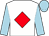 White, red diamond, light blue sleeves and cap (Draper Edmonds Draper)