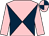 Pink and dark blue diabolo, pink sleeves, quartered cap (The Cool Blue Partnership)