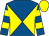 Royal blue and yellow diabolo, hooped sleeves, yellow cap (Coombelands Racing Syndicate)