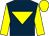 Dark blue, yellow inverted triangle, sleeves and cap (Mr J C G Chua)