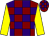 Maroon and purple check, yellow sleeves (M Khan X2 Pip Walter Harry Wigan)