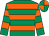 Emerald green & orange hooped, orange and emerald green quartered cap (John P McManus)