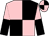 Black & pink quartered, halved sleeves, quartered cap (Ms Jessie Foster & Mrs Denise Foster)
