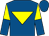 Royal blue, yellow inverted triangle, halved sleeves, royal blue cap (Golden Eagle Syndicate)