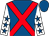 Royal blue, red cross belts, white sleeves, royal blue stars (Miss Mandy Hall)