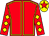 Red, yellow seams, diamonds on sleeves, yellow cap, red star (Mrs Christine Craddock)