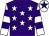 Purple, white stars, white and purple hooped sleeves, white cap, purple star (Mr D D Genner)