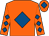 Orange, royal blue diamond, diamonds on sleeves, orange cap, royal blue diamond (Mayden Stud)