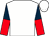 White, dark blue and red halved sleeves (Mrs Ali Stronge)