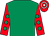 Emerald green, red sleeves, emerald green spots, red and white hooped cap (Mr Robert Emmanuel)