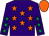 Purple, orange stars, purple sleeves, emerald green stars, orange cap (Mrs J Phillips-Hill)