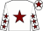 White, maroon star, white sleeves, maroon stars, white cap, maroon star (Mr S Dixon)