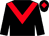 Black, red chevron, black cap, red diamond (M G Quinn)