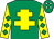 Emerald green, yellow cross of lorraine, yellow sleeves, emerald green diamonds, emerald green cap, white diamonds (Eamon Purcell)