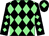 Black & light green diamonds, light green diamond on cap (Cluain Abhann Racing Syndicate)
