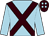 Light blue, brown cross belts, brown cap, light blue spots (Mrs M C Banks)